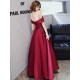 Amazing Evening Dress A-Line Bateau Neck Matte Satin Floor-Length Pleated Formal Party Dresses