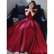 Amazing Evening Dress A-Line Bateau Neck Matte Satin Floor-Length Pleated Formal Party Dresses