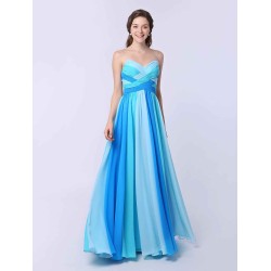 Stunning Multicolor A-line Chiffon evening dress with Sweetheart Neck Criss-Cross