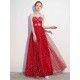 Amazing Dark Navy Evening Dresses Lace Sequin Illusion Sleeveless Floor Length Evening Dress