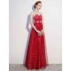 Amazing Dark Navy Evening Dresses Lace Sequin Illusion Sleeveless Floor Length Evening Dress