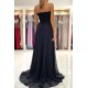 Lace Long Front Split Prom Dress Off-the-shoulder Evening Gown