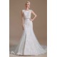 Jewel Lace Cap Sleeves Lace Mermaid Wedding Dress | Ballbella Design