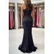 Chic One Shoulder Sleeveless Mermaid Evening Dresses With Ruffles