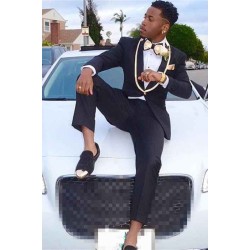 Chic Black Shawl Lapel Boy Men's Prom Suits
