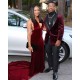 Burgundy Velvet Shawl Lapel Men's Prom Suits