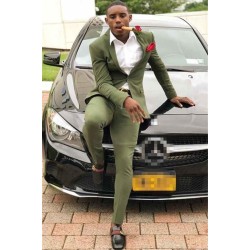 Lime Green One Button Slim Fit Men Prom Outfits