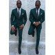 Dark Green Slim Fit Formal Mens Business Suit Classy Peaked Laple Prom Suits