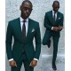 Dark Green Slim Fit Formal Mens Business Suit Classy Peaked Laple Prom Suits
