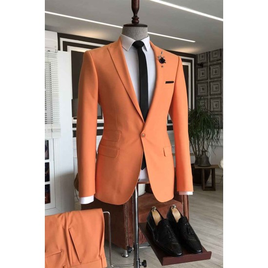 Peaked Lapel 3 Flaps Slim Fit Men's Prom Suits