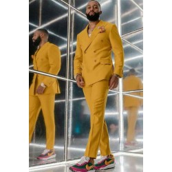 Yellow Double Breasted Designer Men Suits for Prom