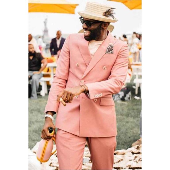 Double Breasted Peaked Lapel Men's Prom Suits