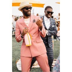 Double Breasted Peaked Lapel Men's Prom Suits