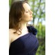 A-line One-shoulder Floor Length Chiffon Handmade Flower Bridesmaid Dress