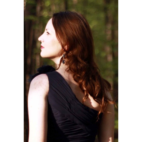 A-line One-shoulder Floor Length Chiffon Handmade Flower Bridesmaid Dress