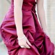 A-line Small Round Collar Floor Length Charmuse Bridesmaid Dress