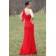 Sheath One-shoulder Floor Length Chiffon Sleeveless Bridesmaid Dress