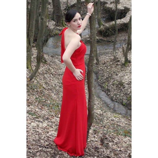 Sheath One-shoulder Floor Length Chiffon Sleeveless Bridesmaid Dress