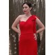 Sheath One-shoulder Floor Length Chiffon Sleeveless Bridesmaid Dress