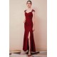 Dusty Pink Cap sleeves Chiffon Column Evening Dress