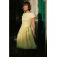 A-line Small Round Collar Knee Length Chiffon Bridesmaid Dress