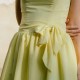 A-line Small Round Collar Knee Length Chiffon Bridesmaid Dress