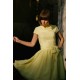A-line Small Round Collar Knee Length Chiffon Bridesmaid Dress