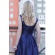 A-line Small Round Collar Knee Length Charmuse Bridesmaid Dress