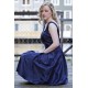 A-line Small Round Collar Knee Length Charmuse Bridesmaid Dress