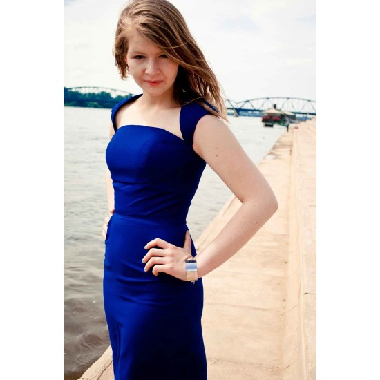 Sheath Wide Straps Knee Length Chiffon Backless Bridesmaid Dress