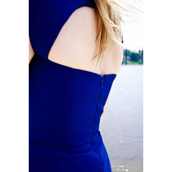 Sheath Wide Straps Knee Length Chiffon Backless Bridesmaid Dress