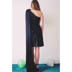 A-line Sweetheart One-shoulder Hi-low Length Chiffon Bridesmaid Dress