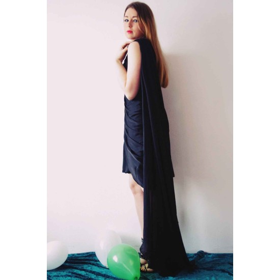 A-line Sweetheart One-shoulder Hi-low Length Chiffon Bridesmaid Dress