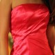 Sheath Strapless Knee Length Chiffon Sleeveless Bridesmaid Dress