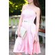 A-line Strapless Knee Length Chiffon Belt Bridesmaid Dress