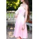 A-line Strapless Knee Length Chiffon Belt Bridesmaid Dress