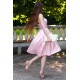 A-line Strapless Knee Length Chiffon Belt Bridesmaid Dress