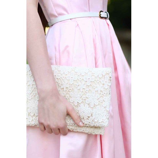A-line Strapless Knee Length Chiffon Belt Bridesmaid Dress