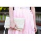 A-line Strapless Knee Length Chiffon Belt Bridesmaid Dress
