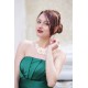 A-line Strapless Knee Length Charmuse Sleeveless Bridesmaid Dress