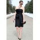 A-line Strapless Knee Length Chiffon Belt Bridesmaid Dress