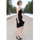 A-line Strapless Knee Length Chiffon Belt Bridesmaid Dress
