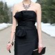 A-line Strapless Knee Length Chiffon Belt Bridesmaid Dress