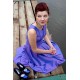 A-line Small Round Collar Knee Length Charmuse Bridesmaid Dress
