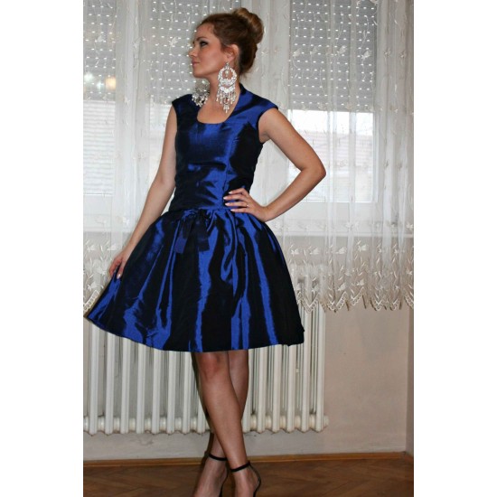 A-line Off-the-shoulder Knee Length Chiffon Sleeveless Bridesmaid Dress