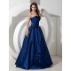 Gorgeous Bridesmaid Dresses Long Royal Blue Taffeta Evening Dress Floor Length Strapless A Line Pleated evening dress