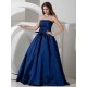 Gorgeous Bridesmaid Dresses Long Royal Blue Taffeta Evening Dress Floor Length Strapless A Line Pleated evening dress
