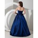 Gorgeous Bridesmaid Dresses Long Royal Blue Taffeta Evening Dress Floor Length Strapless A Line Pleated evening dress