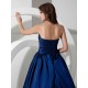 Gorgeous Bridesmaid Dresses Long Royal Blue Taffeta Evening Dress Floor Length Strapless A Line Pleated evening dress