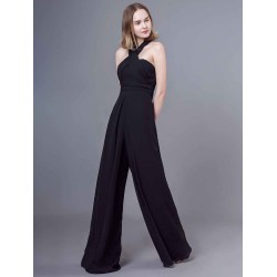 Stunning Black Jumpsuits Formal Evening Wedding Party Convertible Chiffon Long One Size Fits All Bridesmaid Dresses